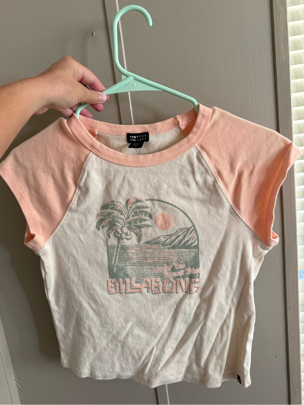 Billabong Women’s Pink Crew Neck Graphic Tee size large